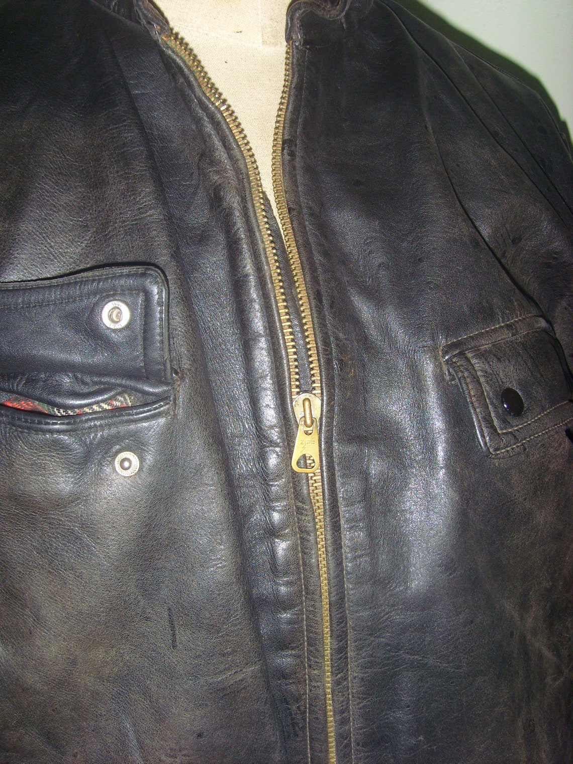 40's German Black Flying Leather Jacket Made in Germany - Etsy