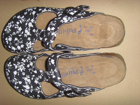 floral birkenstock clogs