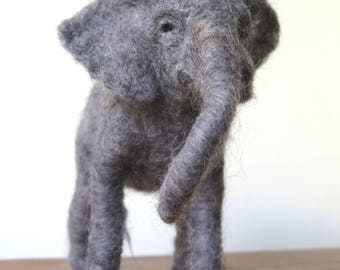 Needle felted elephant