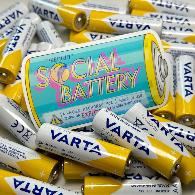Social Battery [sticker] - Etsy