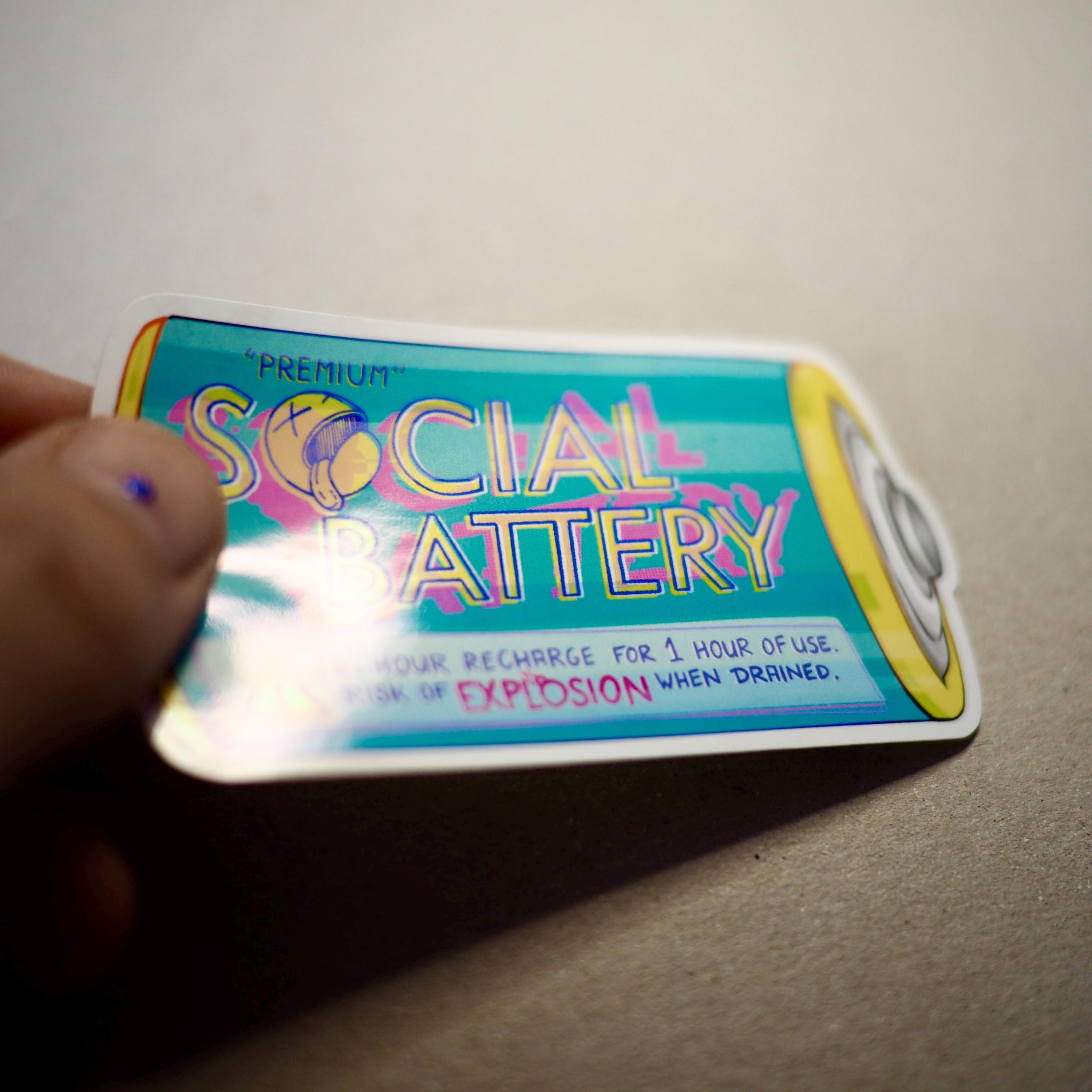 Social Battery [sticker] - Etsy