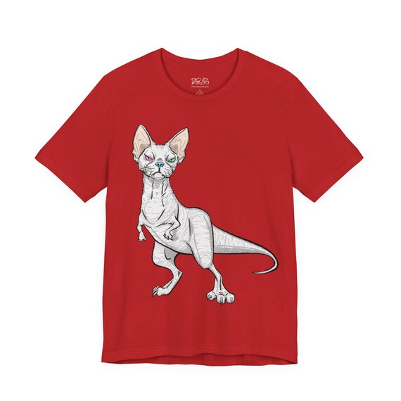 Classic retail fit t-shirt  - Devonnosaurus Rex - Colorful gift tee for cat and dinosaur lovers