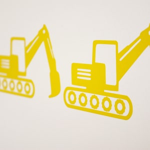 JCB style Digger Excavator Vinyl Wall Art Decals/Stickers - Various Colours
