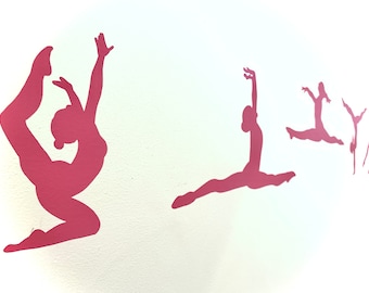 Gymnast Vinyl Wall Art Decals/Stickers - Various Colours & Sizes