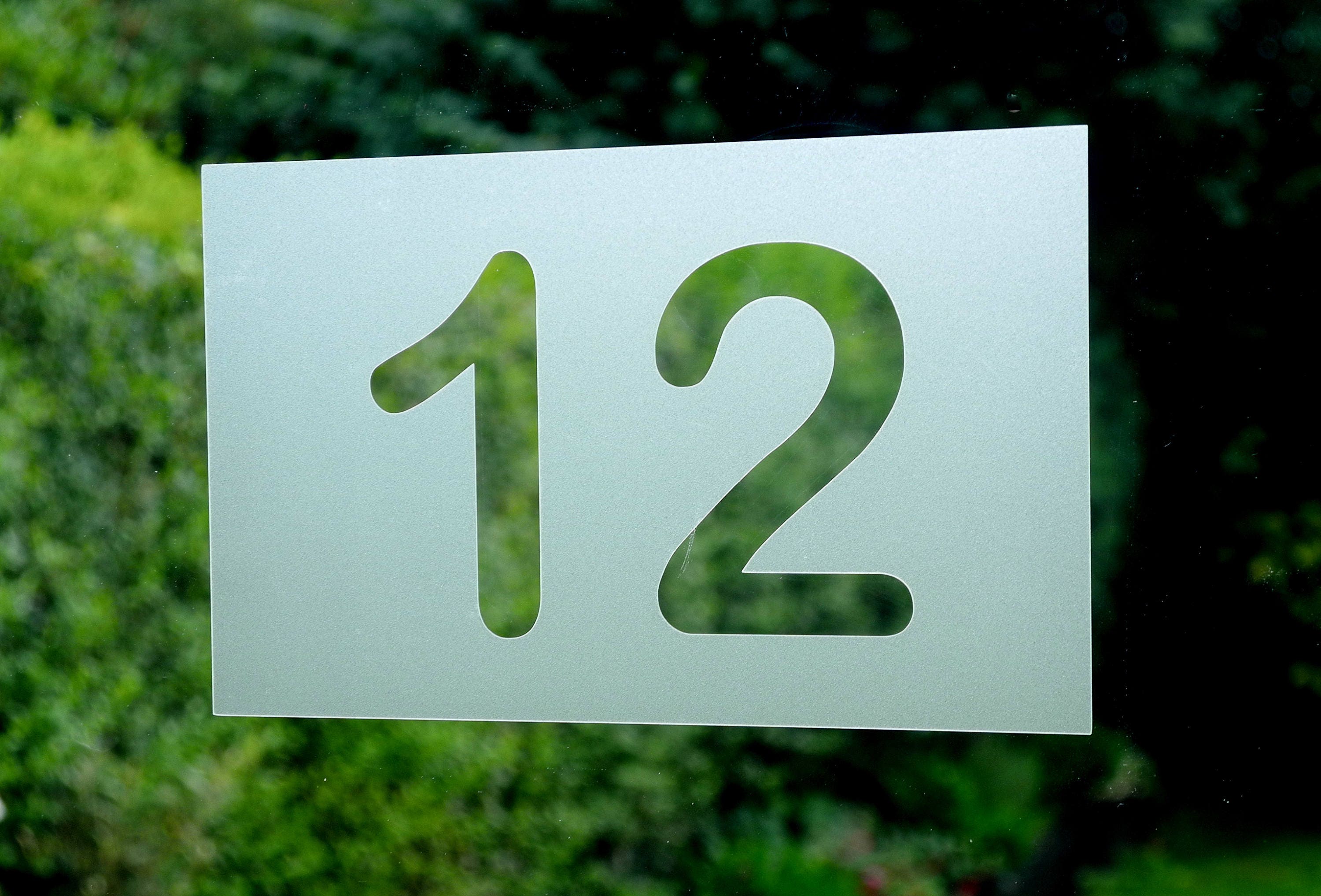 Modern Rectangular House Number Decal - Etched Glass Style - Various ...