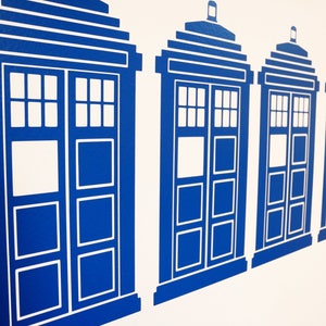 Police Box Vinyl Wall Art Decals/Stickers - Various Colours and Sizes - Perfect for Dr Who or Tardis Themed Rooms
