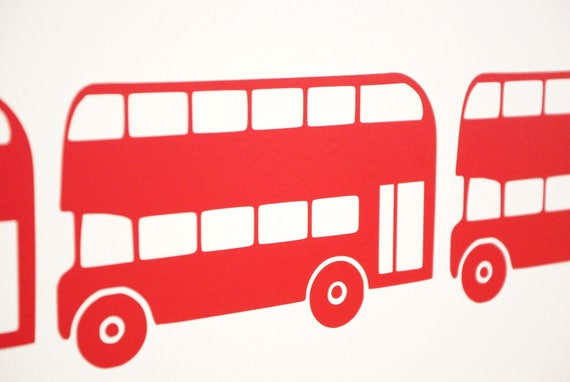 London Double Decker Red Bus 3D Magic Window Wall Art Self Adhesive Vinyl V3*