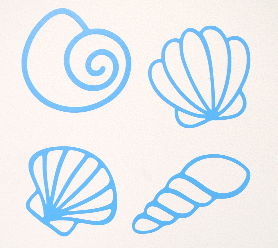Shell Pattern Sticker Same Direction Blue Shell / Seashell Wall Art Decals/stickers - Various Colours & Sizes - Etsy
