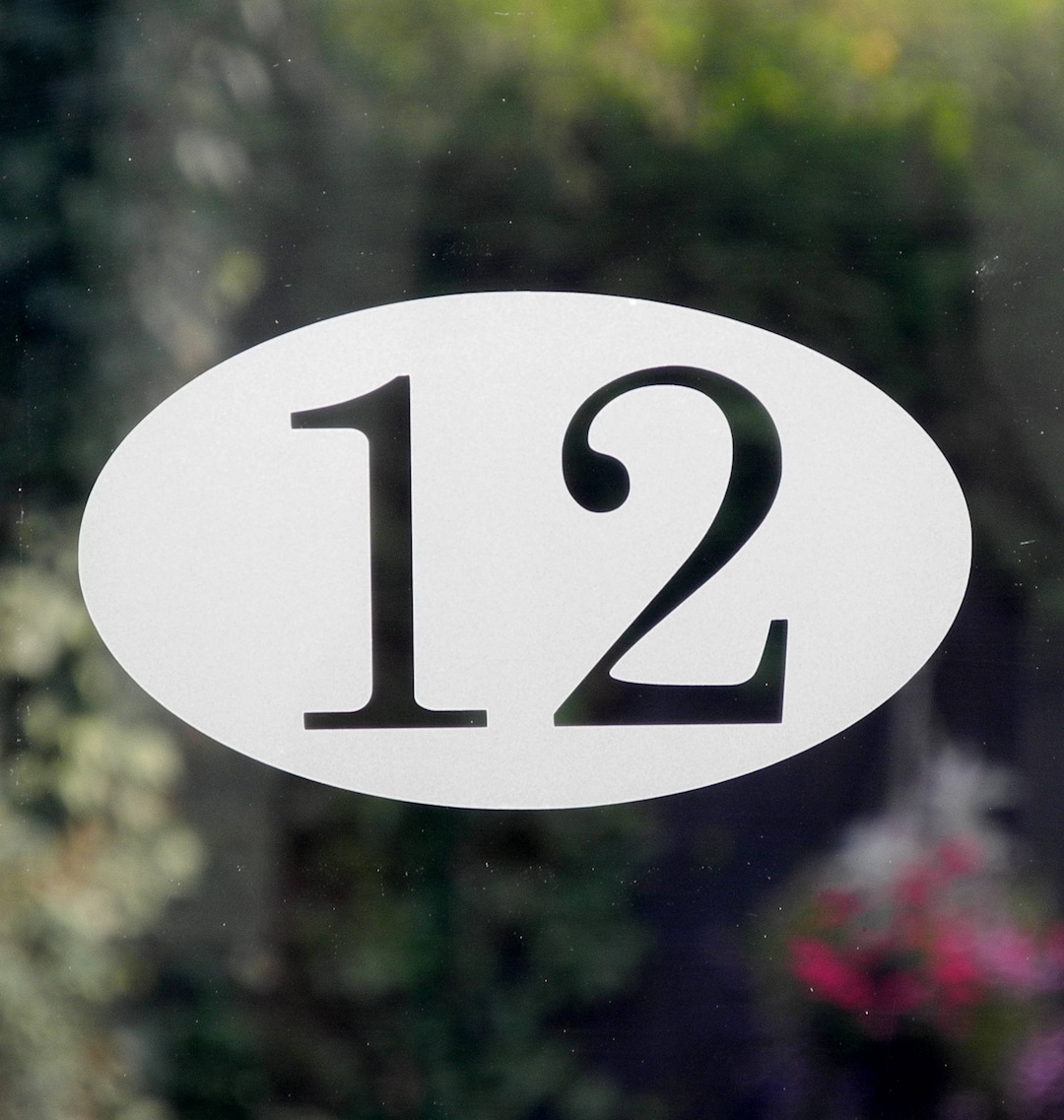 Traditional Oval House Number Decal - Etched Glass Style - Various ...