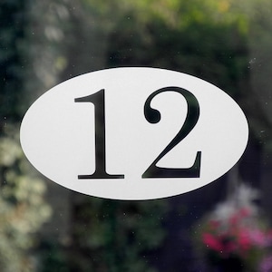Modernes Haus Tür Nummer Luftklappe Oval Aufkleber Frosted geätzt pg113 Modernes Haus Tür Nummer Luftklappe Oval Aufkleber Frosted geätzt pg113