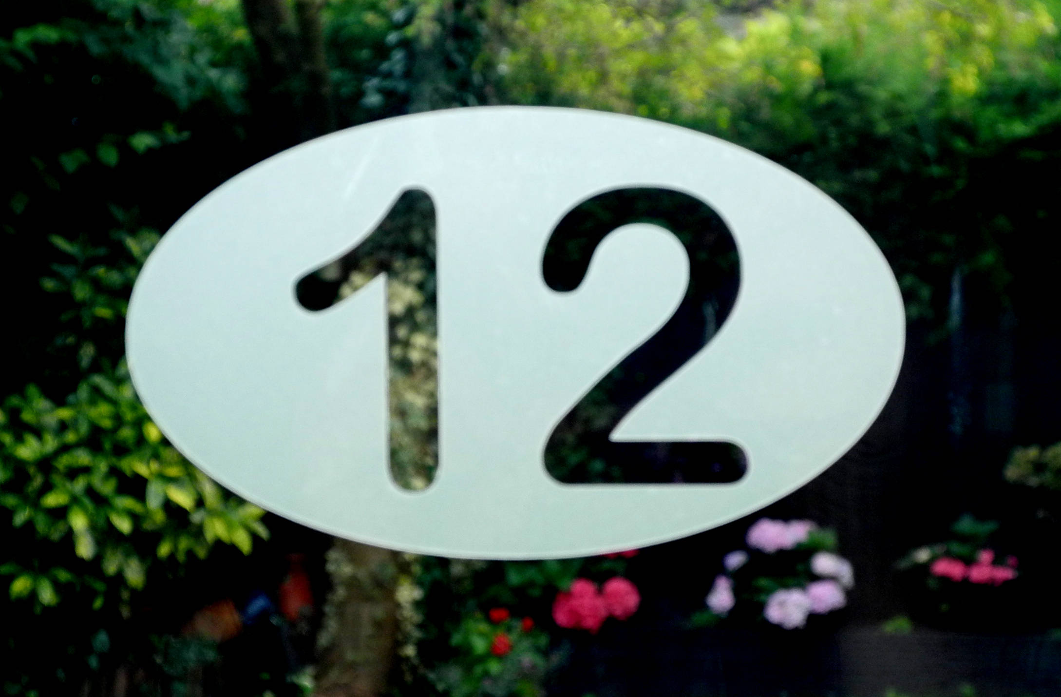 Modern Oval House Number Decal - Etched Glass Style - Various Sizes ...