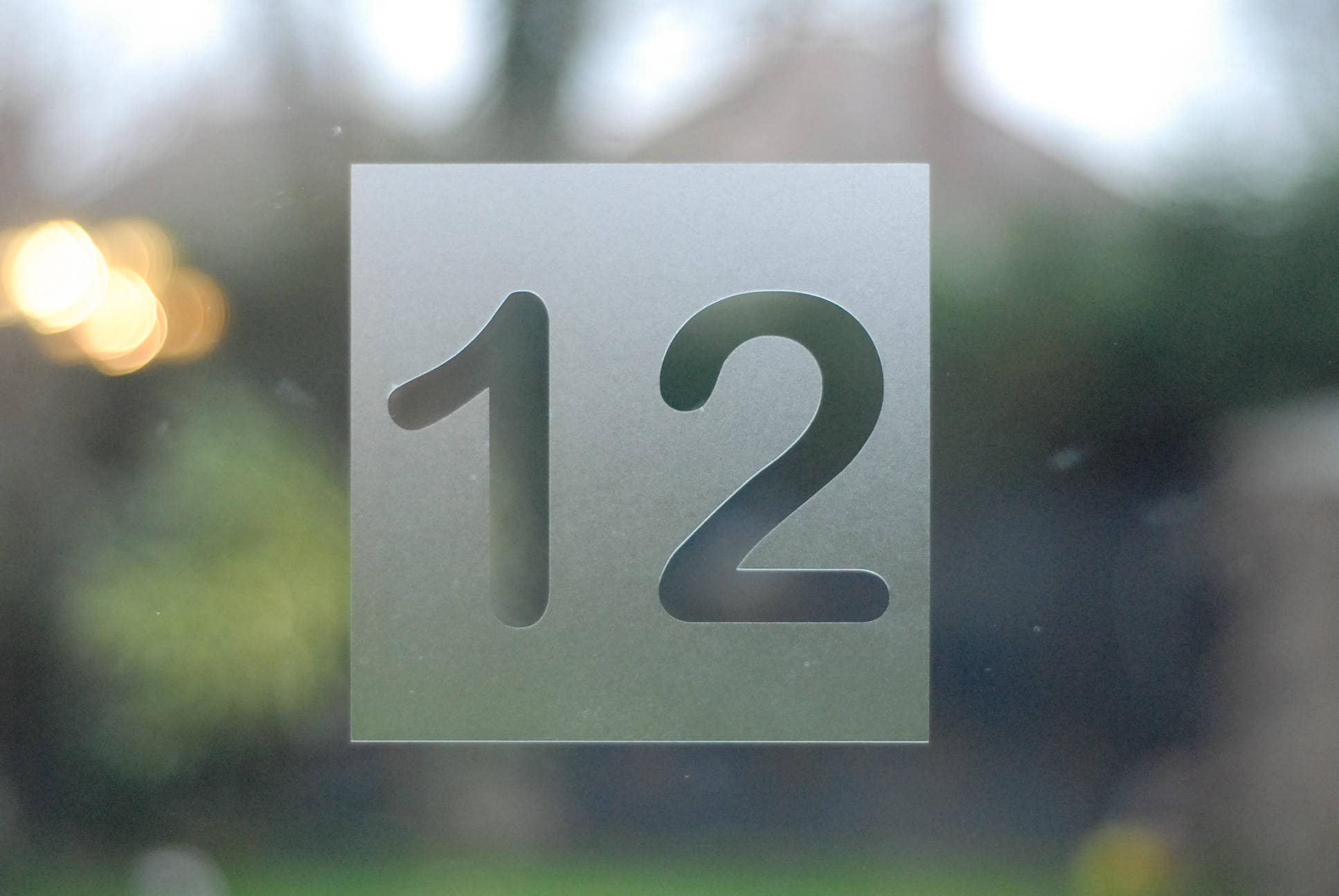 Modern Square House Number Decal - Etched Glass Style - Various Sizes ...