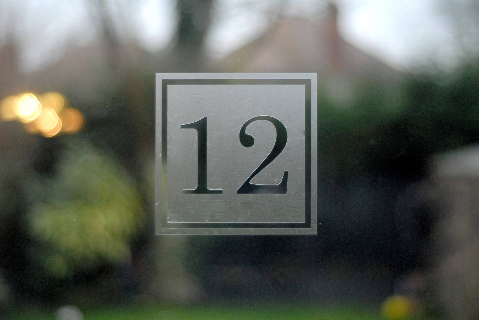 Traditional Square Double Border House Number Decal - Etched Glass ...