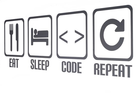 Eat Sleep Code Repeat Vinyl Wall Art Decals Stickers Various Etsy Eat Sleep Code Repeat Vinyl Wall Art Decals Stickers Various Etsy