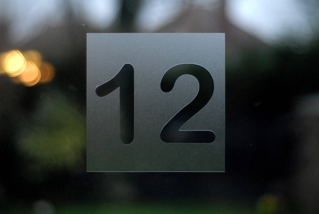 Modern Square House Number Decal - Etched Glass Style - Various Sizes ...