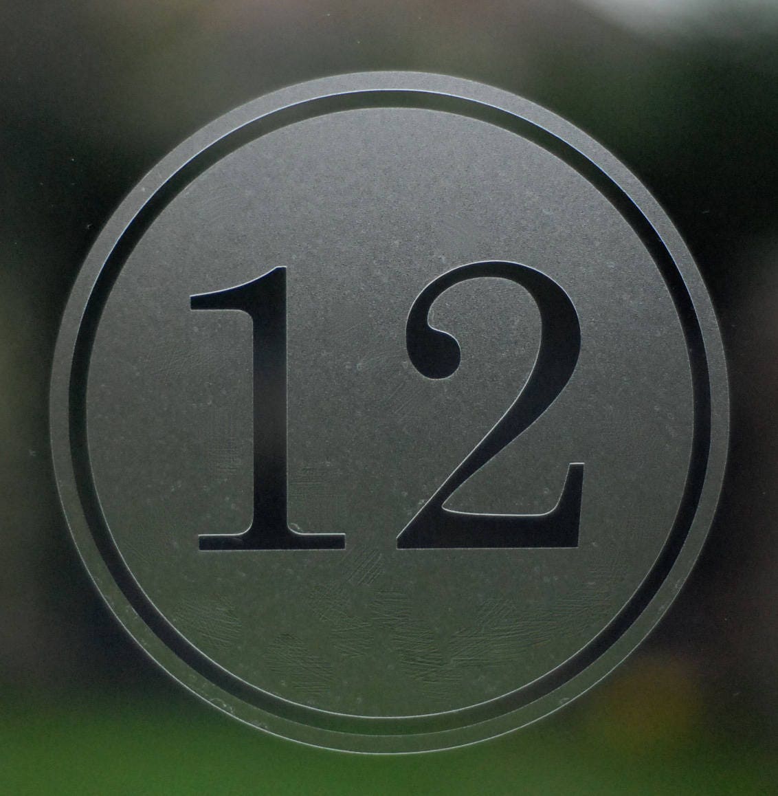Traditional Round Double Border House Number Decal - Etched Glass Style ...