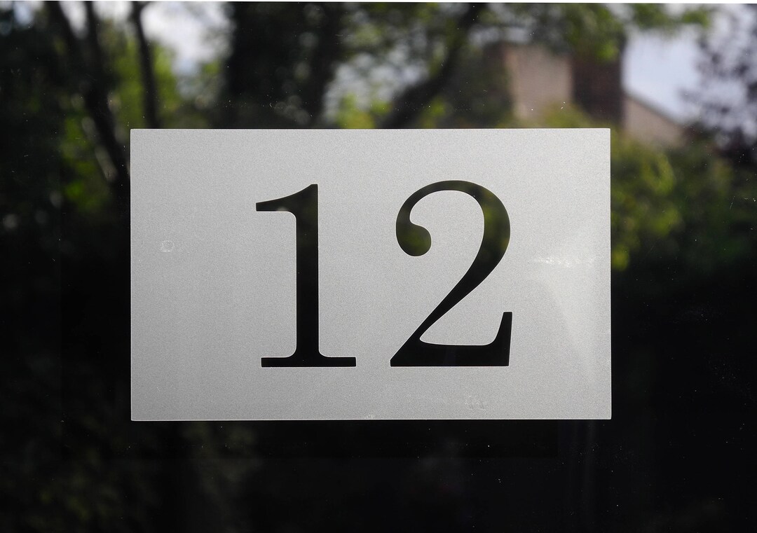 Traditional Rectangular House Number Decal - Etched Glass Style ...