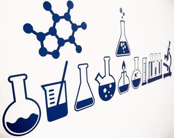 Science Laboratory / Cool Science Vinyl Wall Art Decals/Stickers - Various Colours