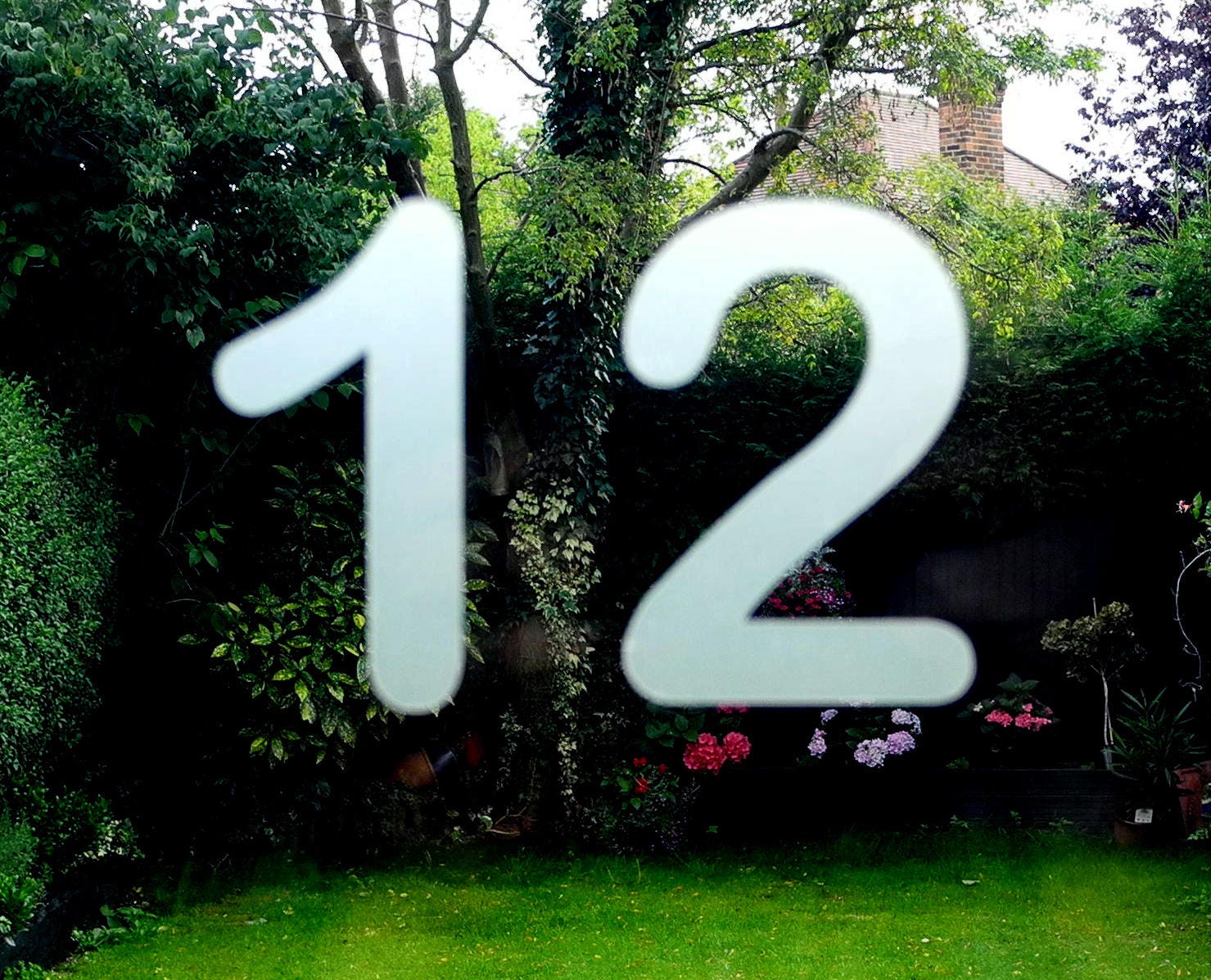 Modern House Number Decal - Etched Glass Style - Various Sizes ...