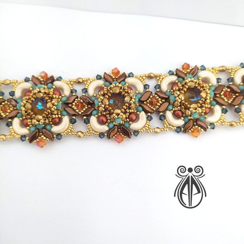 tutorial DIY bracciale con stormduo, perline, arcos di puca, rivoli,