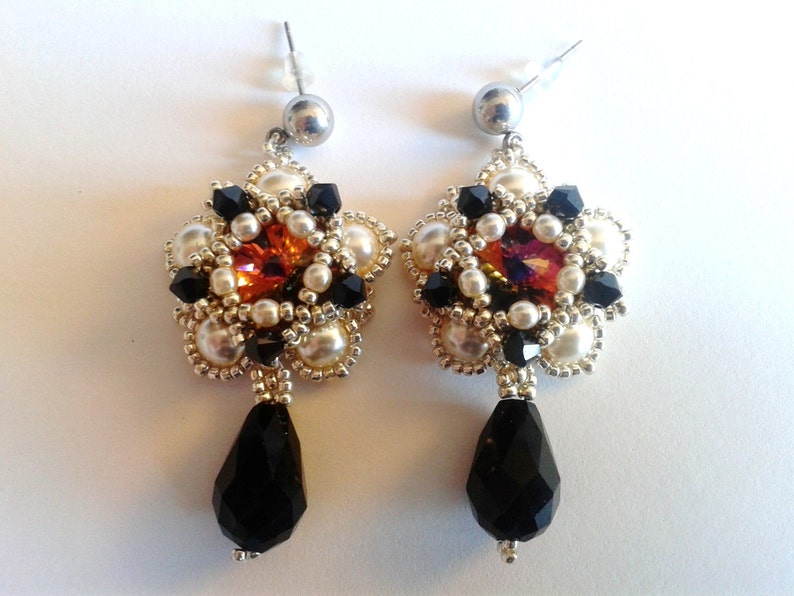 Tutorial for making a pair of beaded earrings in Italian image 4