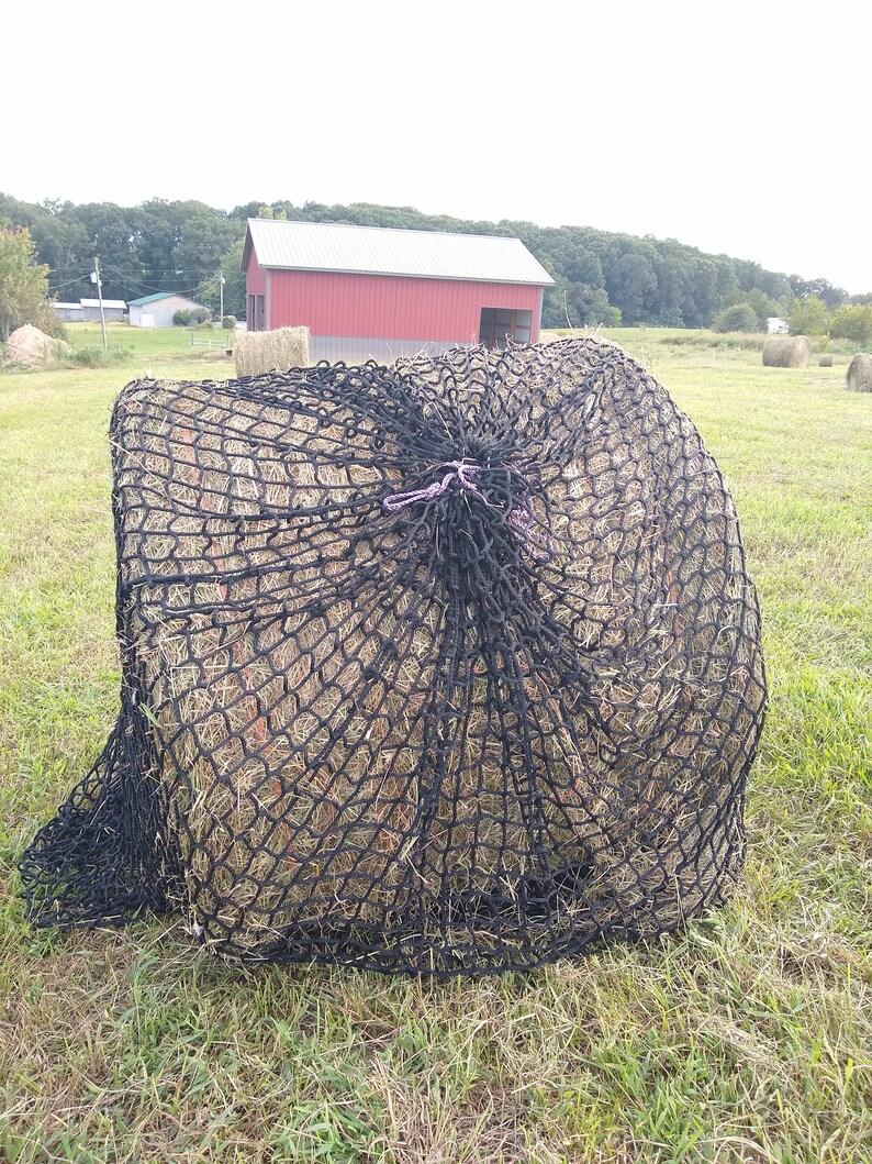 Slow Feed Hay Nets for Round Bales 21/4 holes for slow Etsy Slow Feed Hay Nets for Round Bales 21/4 holes for slow Etsy