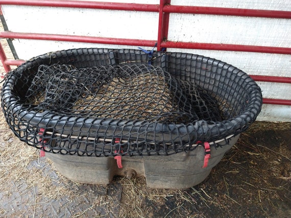 Slow Feed Hay Net for 100 Gallon to 150 Gallon Water Tank , Saves