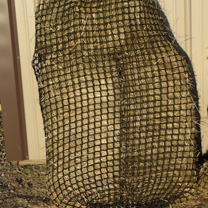Slow Feed Hay Net, Soft Woven Heavy Duty Netting - 3 String Bale Bags