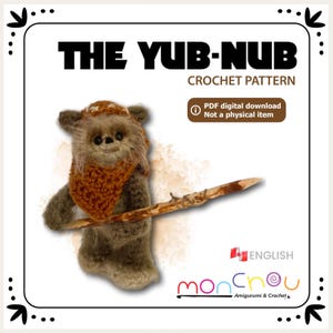 Könnte beinhalten: Ein Häkelmuster für einen Yub Nub Charakter aus Star Wars. Das Muster ist ein digitaler PDF-Download und kein physisches Produkt. Das Muster ist in englischer Sprache verfügbar.
