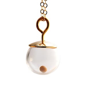 Halsband med senapsfrö i guld från Boomdyada, 10 mm, 14K guldfyllt, Trosmycken, Inspiration, Uppmuntran, Examen, Mors dag-present