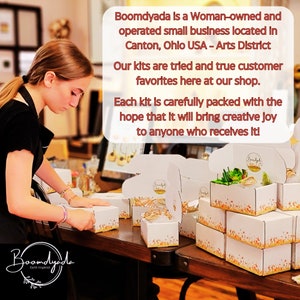 Boomdyada is a Woman-owned and operated small business located in Canton, Ohio USA Arts District. Our kits are customer favorites here at our shop. Each kit is carefully packed with the hope that it will bring creative joy to anyone who receives it.