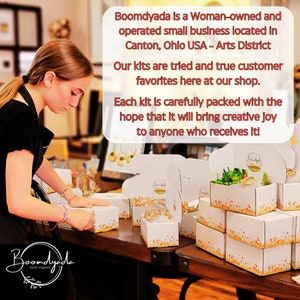 Boomdyada is a Woman-owned and operated small business located in Canton, Ohio USA Arts District.
Our kits are customer favorites here at our shop.
Each kit is carefully packed with the hope that it will bring creative joy to anyone who receives it.