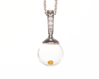 Sterling Silver Mustard Seed Necklace for Women, Handmade Christian Inspirational Faith Jewelry by Boomdyada