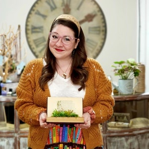 COMPLETE DIY Succulent terrarium kit, book included, plant kit with live plants for crafting a succulent arrangement in a book, bild 9