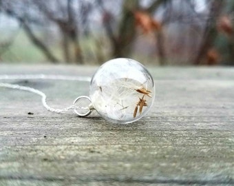 Dandelion seed charm, sterling silver, dandelion seeds, Make-a-wish charm, Terrarium charm, Nature charm