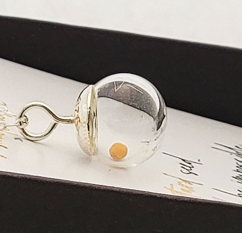 Mustard seed necklace for women, sterling silver, vintage style glass globe/ball, gift for faith, inspiration, strength 