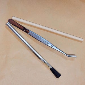 Terraium tool set for plants, replacement terrarium kit accessories, tweezers, brush and dowel