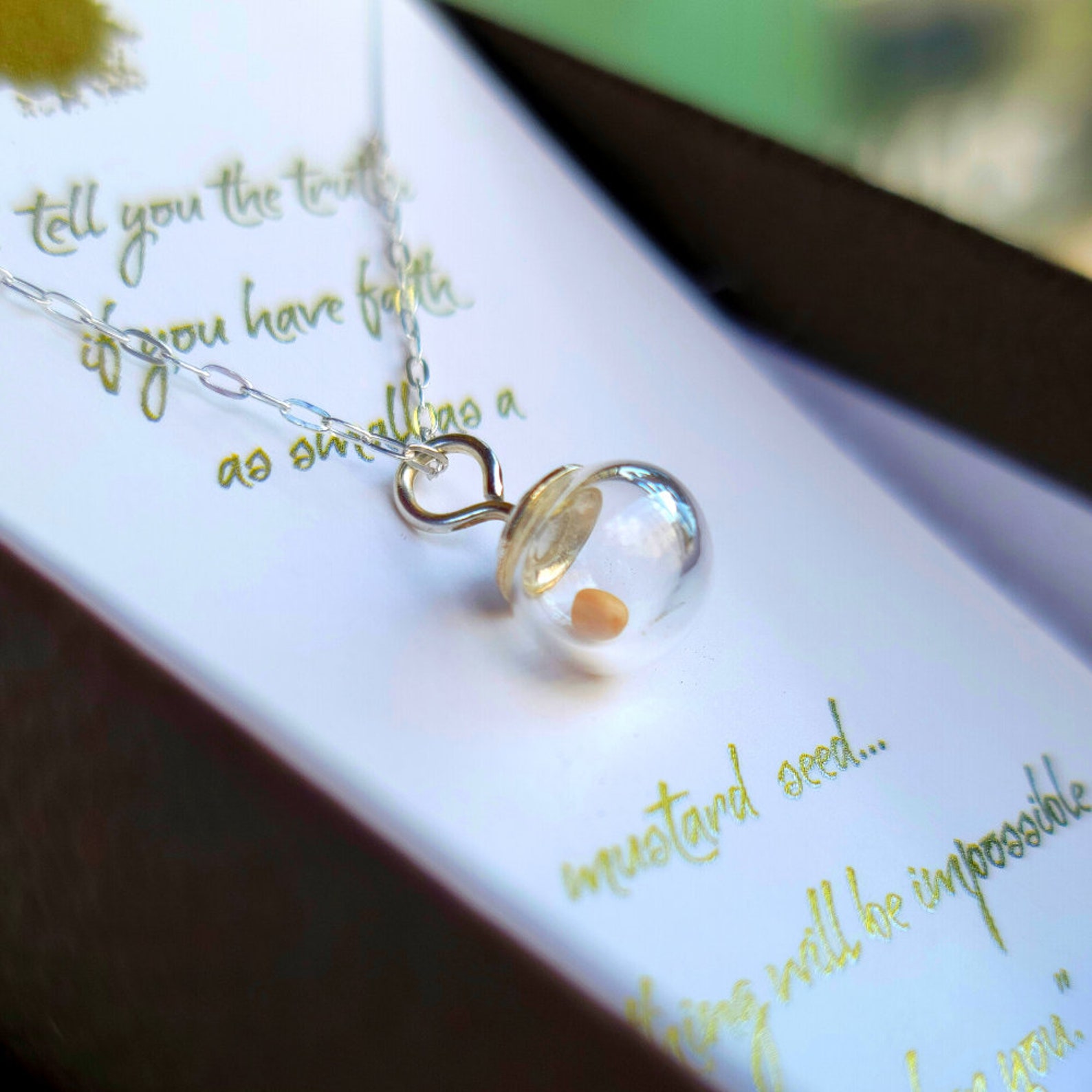 Mustard Seed Necklace Sterling Silver Small 8mm for Etsy