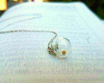 Mustard seed necklace, sterling silver, hope, Inspiration, encouragement, Faith as a mustard seed, Easter, Mother's Day