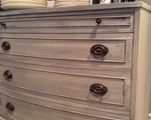 Distressed Grey Demilune Federal Style Buffet Chest