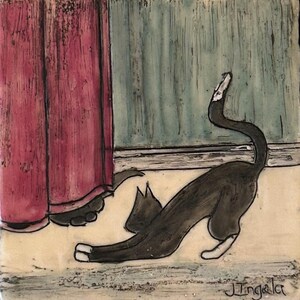 Oh Romeo!  Hide and Seek - Original Encaustic Beeswax Painting