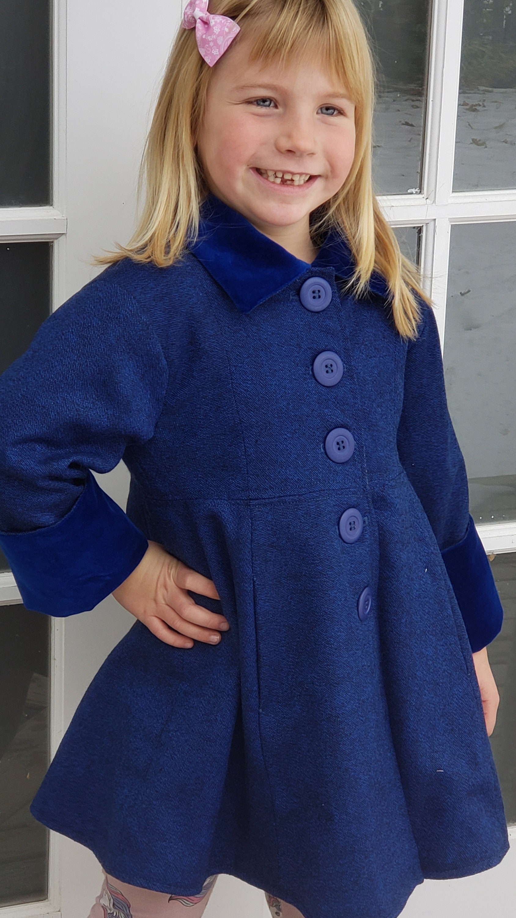 Girls navy sales blue coat