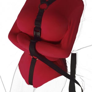 Self Bondage Straitjacket Leotard with Bondage Straps (Nylon/Spandex, Mature)