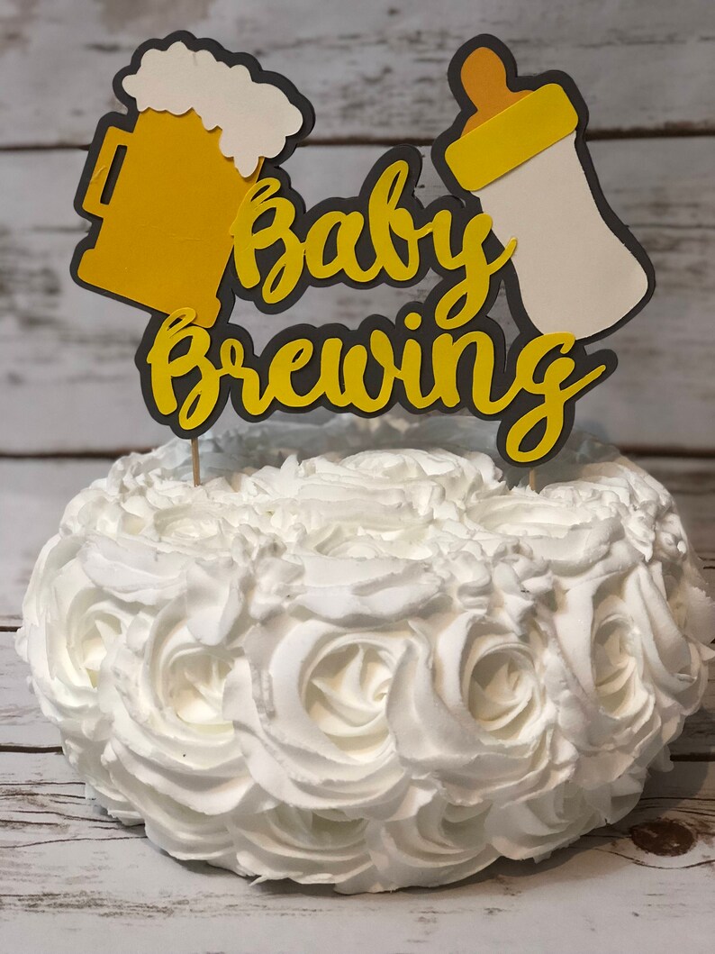 Baby Brewing Cake Topper Baby Brewing Diaper and Beer Cake Etsy