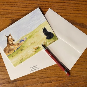 Horse Stationery, Horse Note Cards, Horse Stationary,  Cat Note Cards, Horse Lover Gift, Kitty Stationery