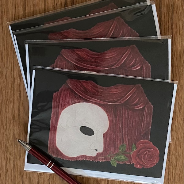 Phantom of the Opera Color Pencil, Phantom Notecards, Phantom of the Opera Lovers Phantom of the Opera, Fantasy, Music of the Night