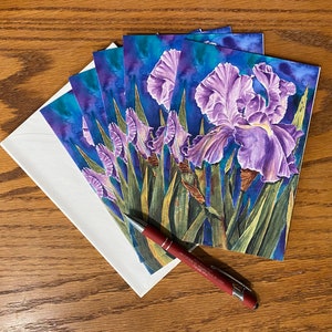 Cancelleria Iris, Carta regalo Iris, Amante dell'Iris-Regalo Iris, Amante floreale, Biglietti floreali, Biglietti d'auguri di fiori botanici, Arte della parete Iris