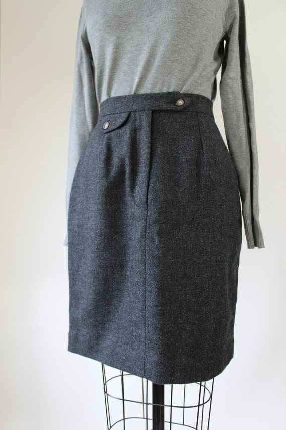 Vintage 80s J Peterman High Waist Charcoal Gray S… - image 5