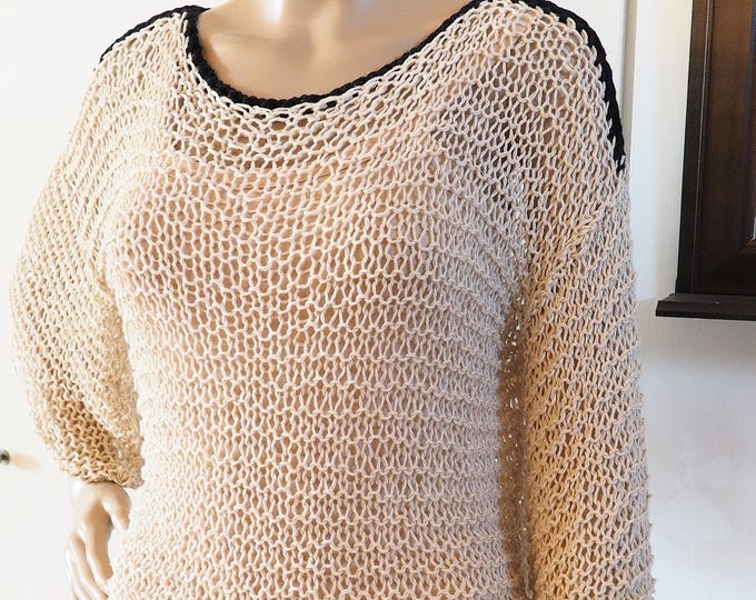COCO the light elegant linen sweater with 3/4 sleeves