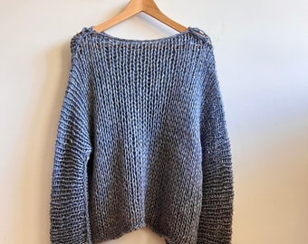 Pullover trandy, hand knitted sweater, wool and alpaca pullover, women jumper, oversized sweater, women comfort style jumper